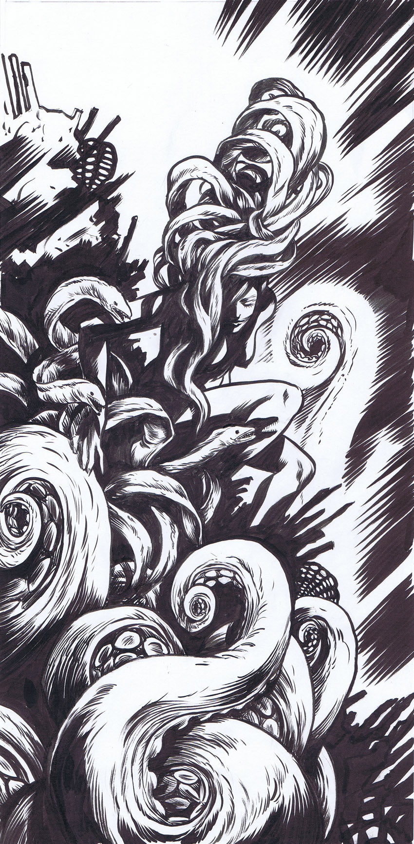 Illustration - Lady and Tentacles