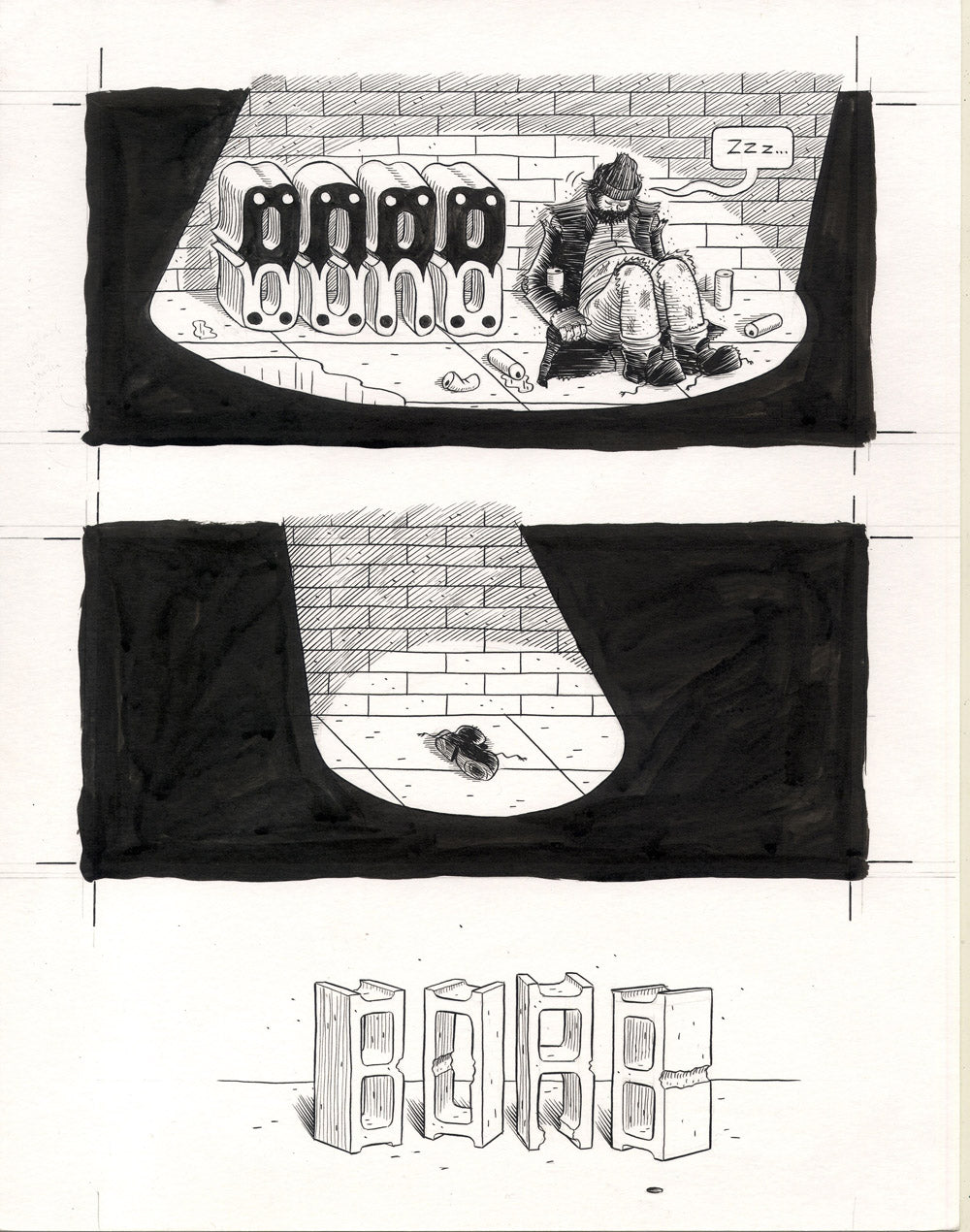 Borb - unpublished cover & cinder blocks title