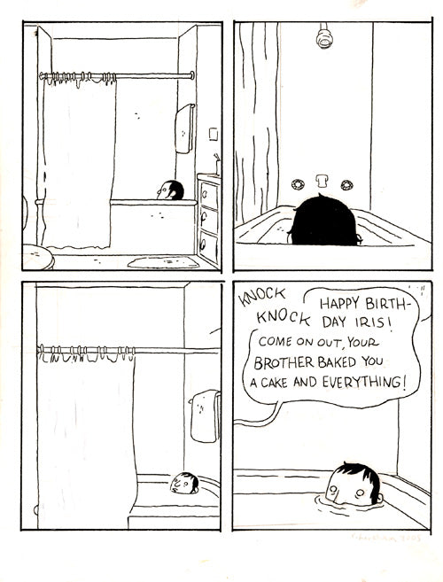 Somersaulting pg 61 panels 2, 3, 4, & 5 Happy birthday Iris