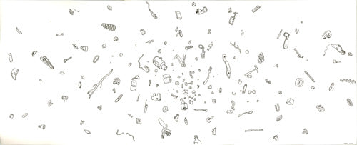 Small Objects, Floating - endpapers for Sketchbook 2