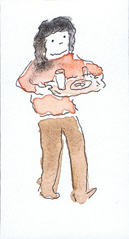 Illustration - Tiny lady holding tray