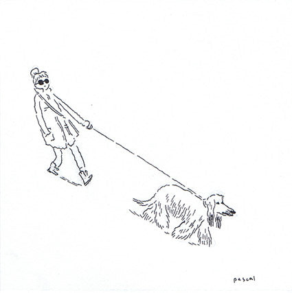 Illustration - Teen Walking Dog