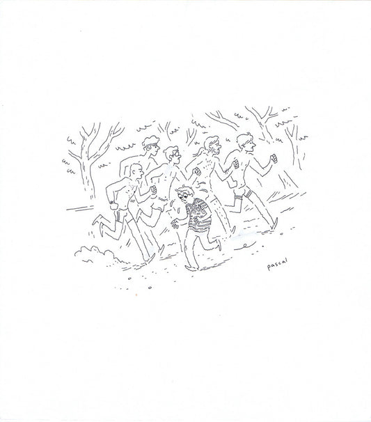 Illustration - Running Around Fit Men